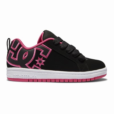 DC Court Graffik Kid's Black/Pink Sneakers Australia PEB-736